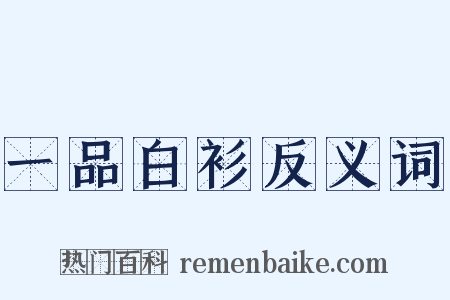 一品白衫反义词是什么意思的图片